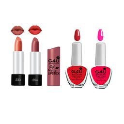 G4U Makeup Set for Women 2 Nail Polish & 2 Lipsticks 03122405-39