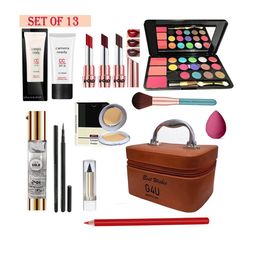 G4U All In One Makeup Kit with Multi-purpose Makeup Box(Mauve Matte lipstick)13Pcs.-50