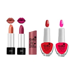 G4U Makeup Set for Women 2 Nail Polish & 2 Lipsticks 03122406-12