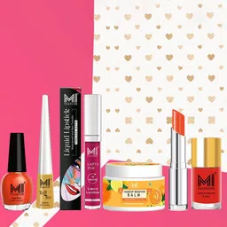 MI FASHION Glam Up Your Look With Our Premium Beauty Pack Of 7 Makeup Kit-A165-Orange-28