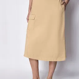 COVER STORY Women Pure Cotton Wrap Midi Skirt-picture-58
