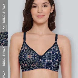 LYRA Pack Of 2 Printed Combed Cotton Seamless Moulded Encircled Bra-image-27