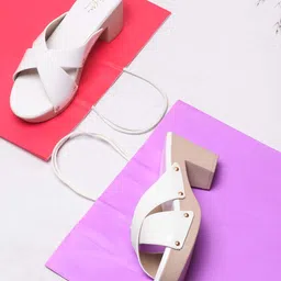 JM Looks Open Toe Block Heels-4