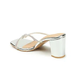 ICONICS Embellished Open Toe Block Heels image 3