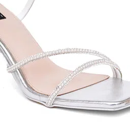 Sherrif Shoes Embellished Open Toe Backstrap Block Heels image 2