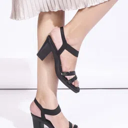 JM Looks Colourblocked Block Peep Toes image 3