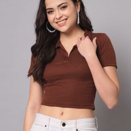 AAHWAN Women Brown Crop Top-image-9