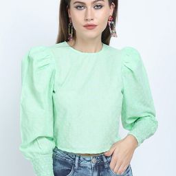 Tokyo Talkies Green Crop Top-image-57