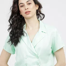 Tokyo Talkies Green Wrap Top-picture-28