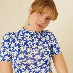 TANDUL Floral Print Crop Top-image-65