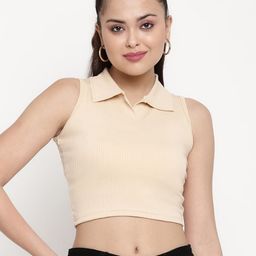 BAESD Shirt Collar Crop Top-image-58