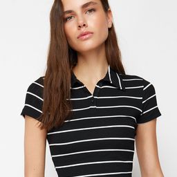 Trendyol Striped Shirt Style Crop Top-picture-16