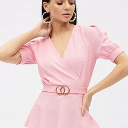 Harpa Women Pink Wrap Top-picture-23