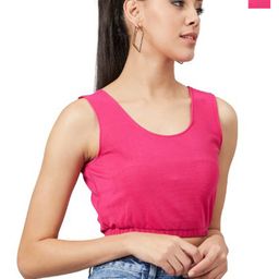 Athena Pack Of 2 Pink & Black Scoop Neck Crop Top-image-75