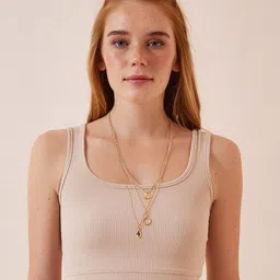 Happiness istanbul Round Neck Sleeveless Crop Tank Top-30