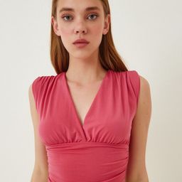 Happiness istanbul V-Neck Sleeveless Fitted Crop Top-picture-11