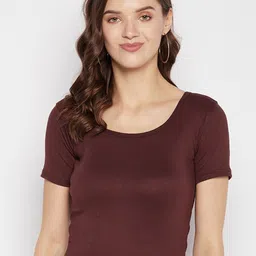 Clora Creation Scoop Neck Fitted Crop Top-image-8