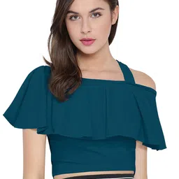 Sitanjali Cape Sleeve Bardot Crop Top-image-95