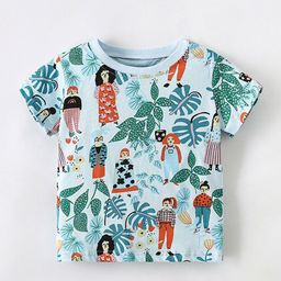 StyleCast Girls White & Green Floral Printed Cotton Bardot Crop Top-picture-47