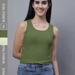 FBAR Pack Of 2 Sleeveless Bio Washed Pure Cotton Tank Tops-picture-21