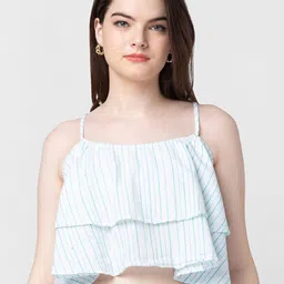 SPYKAR Striped Layered Tiered Crop Top-image-5