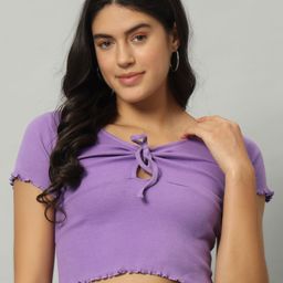 BROOWL Tie-Up Neck Georgette Crop Top-image-54