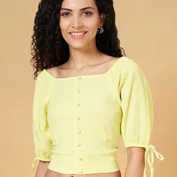 People Textured Puff Sleeve Crop Top-picture-49