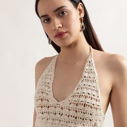 ELLE Halter Neck Cotton Bralette Crop Top-image-31