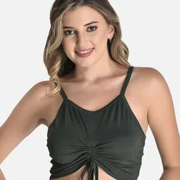 StyFun Sleeveless Tie Up Detailed Cotton Fitted Crop Top-image-16