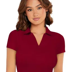 Sitanjali Shirt Collar Crop Top-image-68