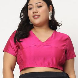 studio rasa Plus Size V-Neck Smocked Stretchable Crop Top-image-62