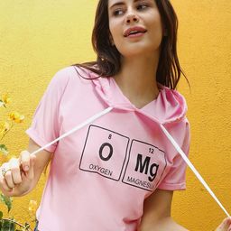 Campus Sutra Typography Printed Hooded Cotton Crop Top-picture-24