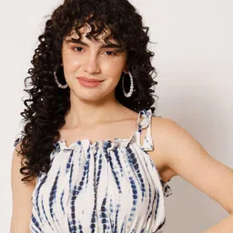 Shopping Queen Tie and Dyed Blouson Crop Top-24