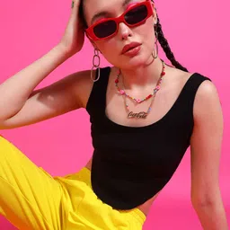 Popwings Women Round Neck Crop Top-image-33