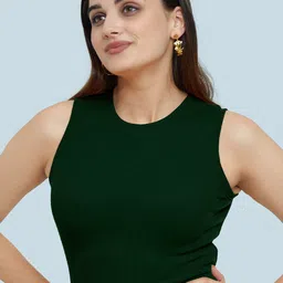 BerryBird Sleeveless Round Neck Ribbed Tank Top-image-56
