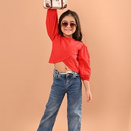 LilPicks Puff Sleeves Cotton Crop Top-picture-46