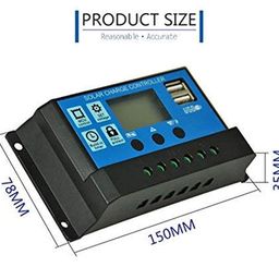 techmahoday Techmahoday® 30A 12V/24V Solar Charge Controller/Solar Panel Controller/Intelligent Regulator with Dual USB Port 5V Light Timer Control LCD Display Solar Energy Controllers image 4