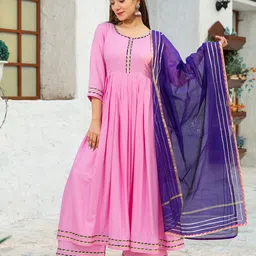 PHEETA Women Pink Gotta Patti Kurta with Palazzos & With Dupatta-picture-38