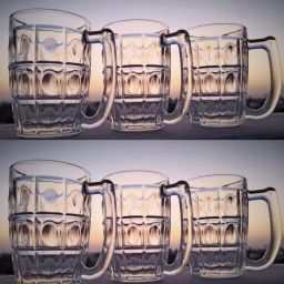 (Pack of 6) Funky Stylish Transparent Juice Mug With Handle, Glass, Clear, 400 ml Set of 6 Glass Set Water/Juice Glass-image-73