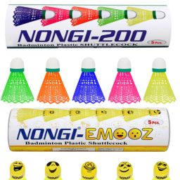 Badminton shuttle (200 & Emoz) combo pack of 10 shuttle for indoor outdoor sport Plastic Shuttle- Multicolor-22