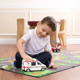 tarak Ambulance Toy Car, Friction Inertia Powered, scale toys, image 4