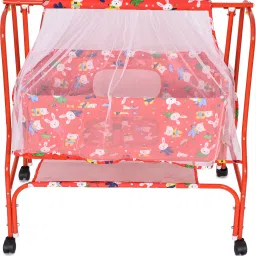 flipzon Baby Cradle with Swing and Mosquito Net, Four Wheels image 2