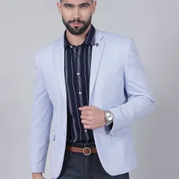 Men Self Design Single Breasted Casual Blazer-image-70