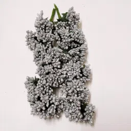 Decorative Artificial Grey (Silver) Pollen Flowers 6 Bunch of 72 Pcs Pollen Each-20