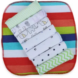 Boys Theme Cotton 20 x 20 cm Soft Hosiery Wash Cloth / Pk Of 8 Uni Wash Cloths-image-37