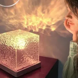 NKL Best 3D Ocean Wave Projector Lamp Romantic LED Night Light With Remote_643 Table Lamp-image-5