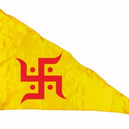 Large RED Swastik Triangle Outdoor Flag-image-11
