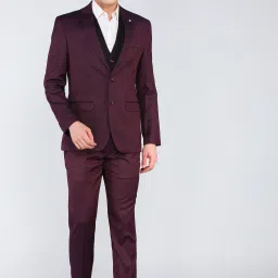 Men 3PC NOTCH REV W/C BASIC TRSR - S.SLIM FT Self Design Suit-image-11