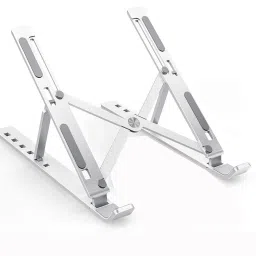 ZAXART ALUMINIUM LAPTOP STAND Floor -Desktop Laptop Stand_61 Aluminium Floor and Desk Stand Laptop Stand with Adjustable Height Compatible with 26 - 35 cm, Universal Laptops-17