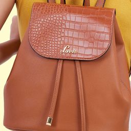 Lavie Misty Women Tan Textured Trendy Backpack-25